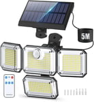 Lampe Solaire Exterieur Detecteur de Mouvement avec 333 LED - Eclairage Exterieur Solaire Puissant et Pratique pour Jardin, Terrasse et Chemins - Lumiere Solaire Exterieur de Securite