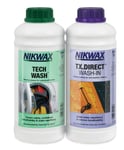 Nikwax Tech Wash TX Direct Twin Pack Cleaning Waterproof Outdoor Clothing 1000ml