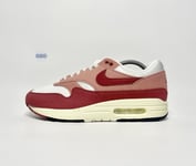 Nike Air Max 1 Trainers Unisex White Sail Stardust Pink Red UK Size 9 EUR 44