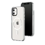 RhinoShield Coque Clear Compatible avec Magsafe pour [iPhone 12/12 Pro] | Force magnétique supérieure, Haute Transparence et résiste au jaunissement. Personnalisable - Contour objectifs Photo Noir