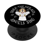 Bark The Herald Angels Sing, Christmas Dog Carol Singer PopSockets Adhesive PopGrip