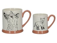 Creative Tops Into the Wild 'Little Explorers' Parent and Child Ceramic Printed Mugs - 'Fox and Cub' (Set of 2)