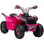 Homcom - Quad électrique enfant v. max. 2,5 Km/h 6 v rose