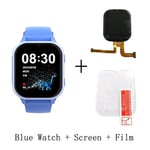 Montre Intelligente Wonlex Pour Enfants,Montre-Bracelet Intelligente,Prise En Charge De Whatsapppig Kt19pro,Android 8.0,Caméra Vidéo,Téléphone Intelligent Connecté,Gps,4 - Type Blue And Film Screen