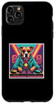 Coque pour iPhone 11 Pro Max Tourne-disque DJ musique chien mixage vinyles fête graphique