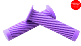 Purple Bike Handlebar Grips Ribbed, Soft Luxury Feel,Very Comfortable 135mm Long