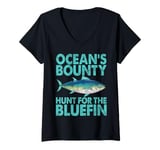 Womens Ocean’s Bounty Hunt for the Bluefin Tuna Fishing V-Neck T-Shirt