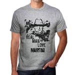 Homme Tee-Shirt Les Vrais Hommes Aiment Le Martini - Real Men Love Martini - T-Shirt Graphique Éco-Responsable Vintage Cadeau Nouveauté