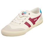 Gola Badminton Womens Casual Trainers in Off White Fuchsia - 7 UK