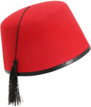 1 x Adult Red Fez Tarboosh Hat Tommy Cooper Turkish Fancy Dress Up Costume QR19