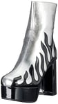 LAMODA Women's Eternal Flame Ankle boot, Black patent Silver, 4 UK