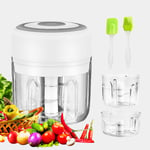 Mini Food Chopper - 250ML Electric Vegetable Choppers Garlic Onion Portable USB Charging Ginger Chili Nuts Meat Masher Small Processor Blender Mixer with 3 Sharp Blades Grinder for Kitchen, Baby Food