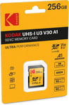 Carte SD 256 Go UHS-I U3 V30 SDHC/XC Carte Mémoire Vitesse de Lecture 95MB/s Max Vitesse d'Écriture 85MB/s Max Stockage de Vidéos 4K Ultra HD et de Photos HD SD Card