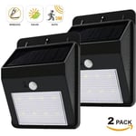 Lampe LED Solaire avec Detecteur de Mouvement - Noir - Extérieur - Lot de 2