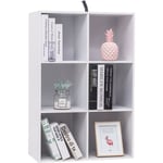 Bibliothèque armoire Woltu Etagère de rangement en mdf, Meuble de rangement avec 6 compartiments, 60x30x89 cm, Blanc