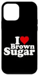 Coque pour iPhone 12 mini I LOVE COEUR BRUN SUCRE