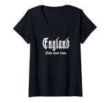 Womens "Pride never bows" England, England V-Neck T-Shirt