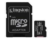 Kingston Canvas Select Plus - Flash-minneskort (microSDXC till SD-adapter inkluderad) - 64 GB - A1 / Video Class V10 / UHS Class 1 / Class10 - mikroSDXC UHS-I