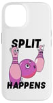 Coque pour iPhone 14 Split Happens Bowler Funny Bowling