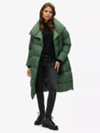 Superdry Longline Puffer Coat, Military Duck