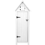 Abri de Jardin en Bois Blanc 66 x 46 x 178 cm Cabane Cabanon Toit en Asphalte - Imperméable - Espace Extérieur Stockage Rangement Jardin Outils