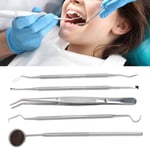 5pcs Dental Pick Hygiene Set Plaque Remover Tooth Scraper Teeth Oral Mirror BLW