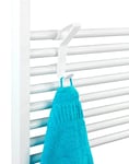 WENKO Crochet pour radiateur sèche-Serviettes Universel Flexi - Plastique (ABS), 2.5 x 13.5 x 8.5 cm, Blanc