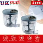 2x Manual Food Chopper Pull Cord Pulling Vegetable Slicer Hand Blender Kitchen