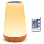 Veilleuse LED, Amouhom Lampe de Chevet, Lampe Nuit Colorée Toucher, Télécommande, Rechargeable avec Luminosité Réglable, pour chambre à coucher, chambre d'enfant, et salon