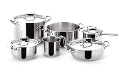 Tefal Batterie de cuisine 9 pièces, Induction, Casserole 16 cm, Faitouts  18/20/24 cm, Couvercles en verre filtrants, Inox garanti 10 ans, Base 3