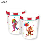 Cartoon Animal Baby Shower Happy Birthday Banner Carnival Circus-Cup 8kpl