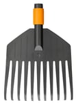 Fiskars Petit balai à feuilles, Tête d'outil, 11 dents, Largeur: 21,3 cm, Dents en plastique, Noir/Orange, QuikFit, 1000659