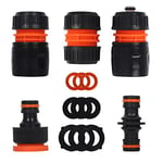 Garden Hose Tap Connector Hose Pipe Fittings Set,Outside Hosepipe Connector - Hose End Connector,Hose Waterstop Connector,2in1 Threaded Tap Connector,Hose Repair Connector,Double Male Snap Connector