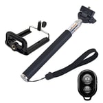 XIAODUAN-Accessory kit YKD-121 Extendable Handheld Selfie Monopod with Bluetooth Remote Shutter + Clip Holder Set for GoPro HERO4 /3+ /3/2 /1 / SJ4000 / Mobile Phone
