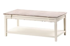 Adda Home Table Basse, Bois d'ingénierie Plaque cèdre, Naturel/Blanc, 110X58X46 Cm