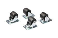 StarTech.com Heavy Duty Casters for Server Racks/Cabinets, Set of 4 Universal M6 2-inch Swivel Caster Kit, 45x75mm Pattern, Replacement Caster Wheels for 4 Post Racks, Steel/Plastic - 4-Pack Rolling Caster Kit (RKCASTER2) - stödhjulssats för rack