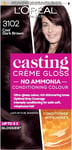 L'Oreal Paris Casting Creme Gloss Semi Permanent Hair Dye, 3102 Cool Dark Brown