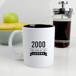 eBuyGB Twenty-First Gift for Dad Engraved Black Reveal Coffee Mug-2000 Year of The Legend Design-21st Birthday, Men-350ml Tea Cup, Ceramic