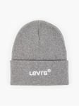 Levi's Unisex Knitted Cuff Beanie ~ Wordmark regular grey