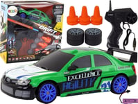 Leantoys Fjernstyrt Sportsbil R/C 1:24 Grønne Utskiftbare Hjul