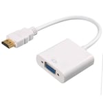 WHITE Adaptateur numérique analogique compatible HDMI mâle vers noteale, convertisseur de câble VGA pour PC, ordinateur portable, tablette, HD 1080P ""Nipseyteko