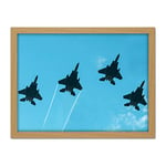 Military USA Air Force F-15E Strike Eagle Aircraft Photo Artwork Framed Wall Art Print 18X24 Inch