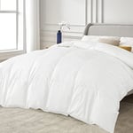 subrtex Couette en Duvet de Plumes d'oie Queen Size Insert de Couette matelassé Doux avec Couverture en Coton pour l'hiver(135x200cm)