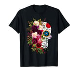 Dia De Los Muertos Flower Floral Sugar Skull Mexican Women T-Shirt