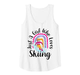 Womens Skiing Girl Boho Rainbow Winter Sports Ski Lover Girls Tank Top