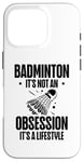 Coque pour iPhone 16 Pro Volant de raquette scientifique pour joueur de badminton