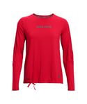 Under Armour Womenss UA Pieced Mesh Long Sleeve Top in Red - Size UK 8-10 (Womens)