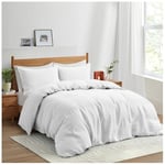 GC GAVENO CAVAILIA Microfiber Duvet Covers King Size Bedding Sets - Plain Dyed Quilt Cover Set (230x220 cm) with Pillowcases - Breathable - Anti Allergic Bedding - White