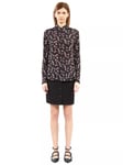 THE KOOPLES Floral Print Silk Blend Shirt, Black/Pink