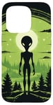 Coque pour iPhone 15 Pro Tête d'extraterrestre verte mignonne visage OVNI || Alien